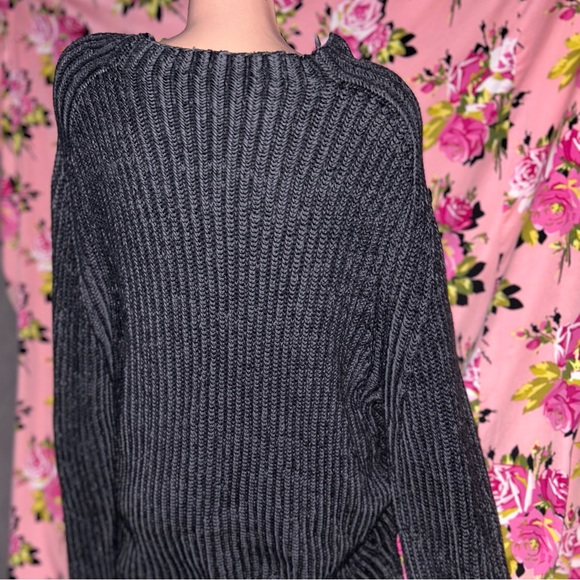 DKNY men’s gray pullover soft 💯 cotton ribbed sweater vintage y2k 90’s XL long - Picture 3 of 6